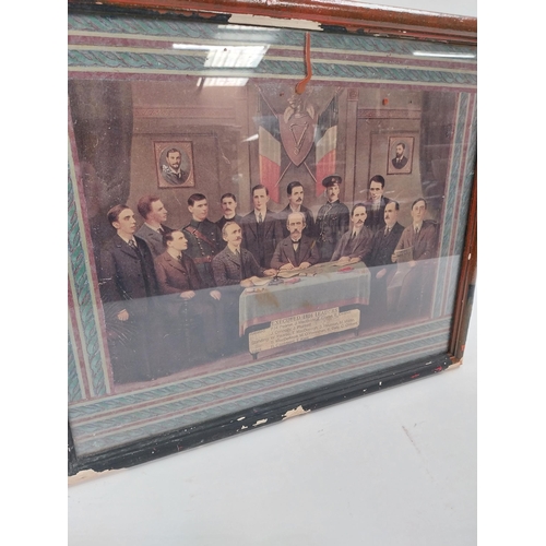 31 - Framed coloured print of 1916 Rising Leaders. {45 cm H x 34 cm W}.