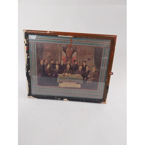 31 - Framed coloured print of 1916 Rising Leaders. {45 cm H x 34 cm W}.