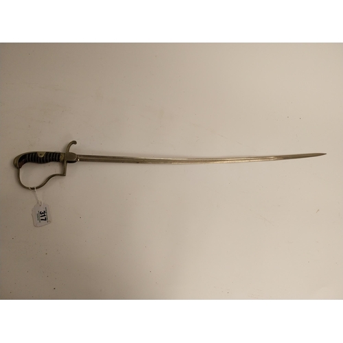 317 - 19th C. French Officer's sword. {93 cm L x 14 cm W}.