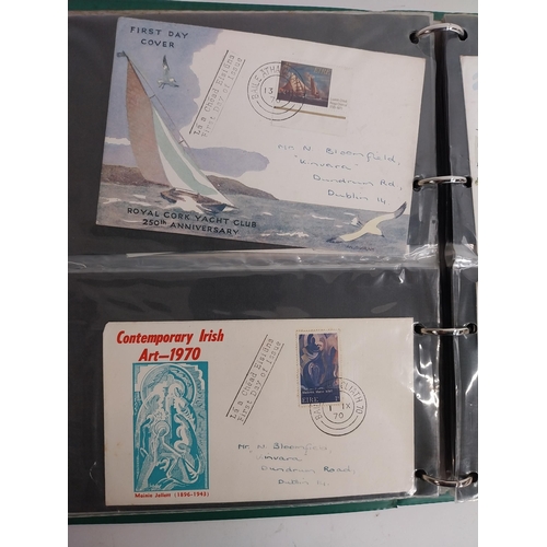 327 - Irish, British, European World first day issue stamp album. First day cover unfranked Irish and Isle... 