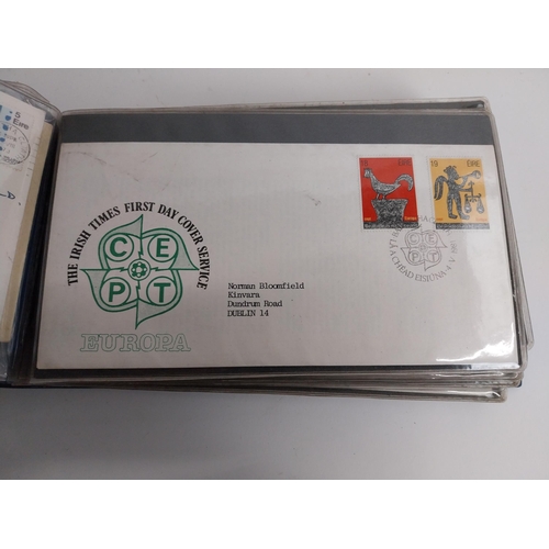 327 - Irish, British, European World first day issue stamp album. First day cover unfranked Irish and Isle... 