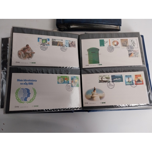 328 - Two Irish, British and British Commonwealth First day covers & unfranked stamps in albums.