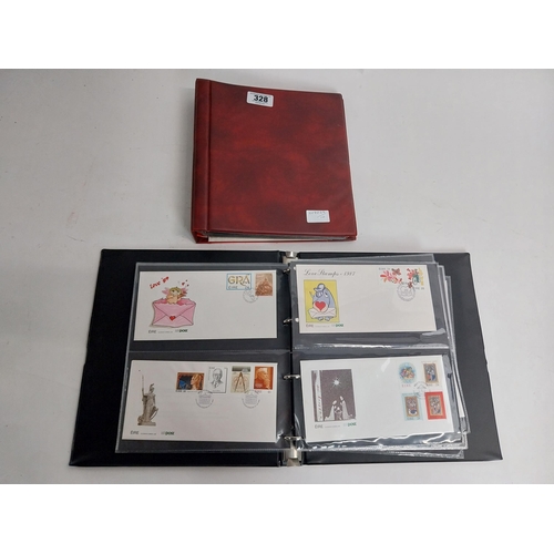 329 - Two Irish, British and Commonwealth first day covers and unfranked stamps in albums.