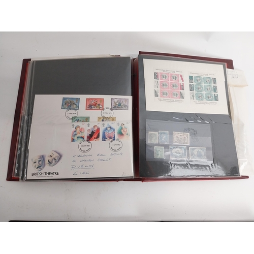 329 - Two Irish, British and Commonwealth first day covers and unfranked stamps in albums.