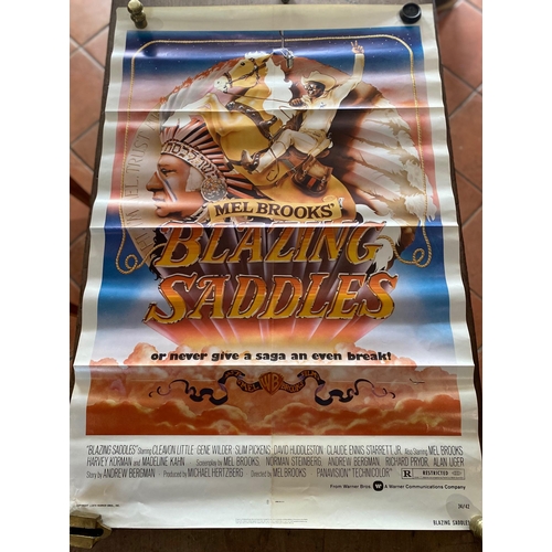 338 - Blazing Saddles Film Poster Comedy/Western  starring Gene Wilder {69 cm H x 100 cm W}.