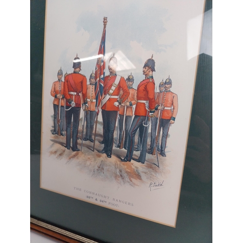 35 - Framed coloured print of Connaught Rangers. {37 cm H x 48 cm W}.