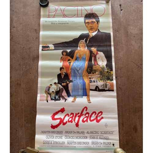 365 - Scarface film Poster Crime/Thriller starring Al Pacino. {34 cm H x 68 cm W}.