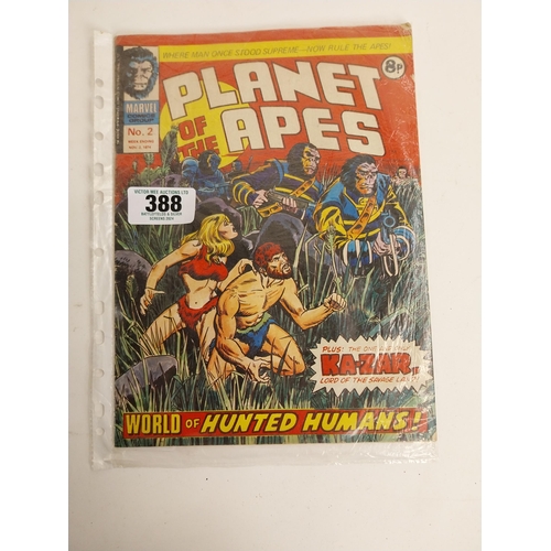 388 - 1974 No 2 Planet of the Apes Marvel comic. {28 cm H x 21 cm W}.