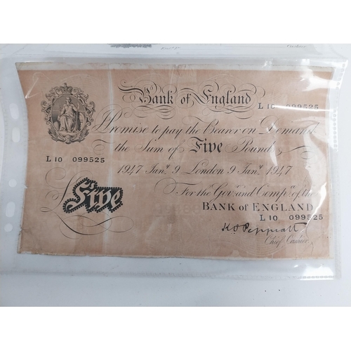 390 - Twenty shillings East Lothian Banking note and Bank of England �5 note L10 099525