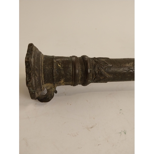 43 - Unusual embossed Bronze Spanish Deck Gun. {67 cm L x 7 cm Dia.}.