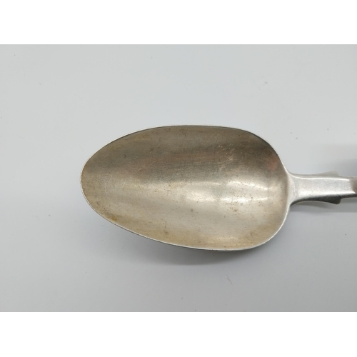 460 - Two English silver table spoons. Hallmarked in London 1853. Maker George William Adams. Wt: 164grms.