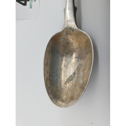 468 - Irish silver teaspoon  Hallmarked in Dublin Maker John Smith 1884 Wt: 24grms.