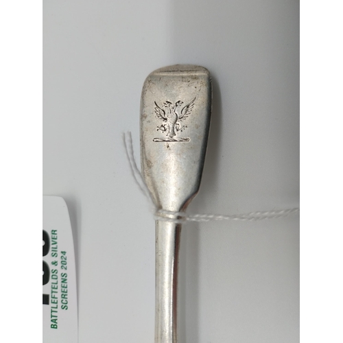 468 - Irish silver teaspoon  Hallmarked in Dublin Maker John Smith 1884 Wt: 24grms.