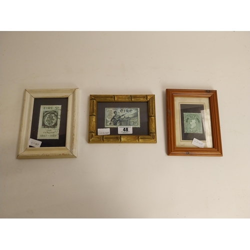 48 - Three framed prints of Irish Stamps The Fenians 1867-1967 etc.