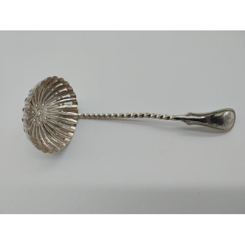 496 - EPNS Tablespoon, sauce ladle and sauce strainer