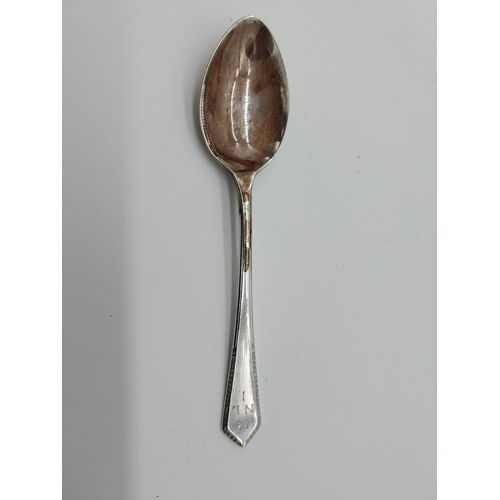 507 - 3 Pieces of English Silver - Teaspoon Hallmarked in Sheffield 1967 Maker EJE Wt: 12g Sugar tongs Hal... 