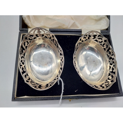 510 - Pair of English silver sweet meat baskets Hallmarked Birmingham 1930 James Walter Tiptaft  Wt: 141g