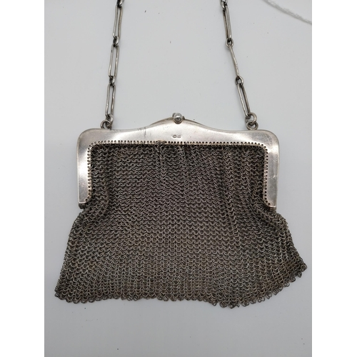 514 - Sterling Silver Mesh handbag 166g