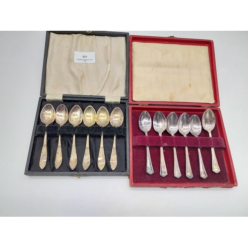 521 - 2 sets of EPNS teaspoons in presentation cases