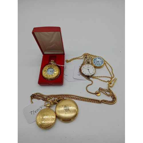 522 - Two Hunter yellow metal pocket watches, Pocket watch & Fob watch yellow metal and Fob watch -Jan Pie... 