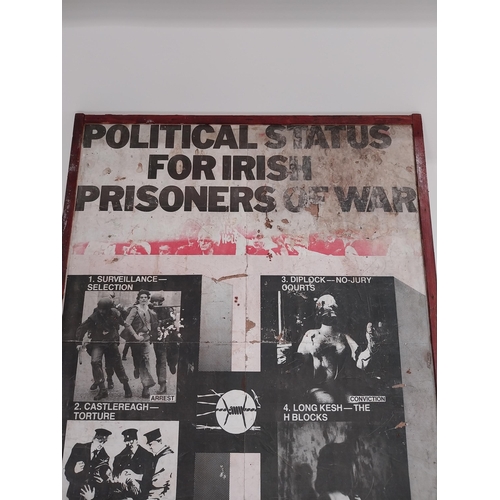 55 - Original framed Political Status for Irish Prisoners of War Smash the H Block print. {81 cm H x 61 c... 