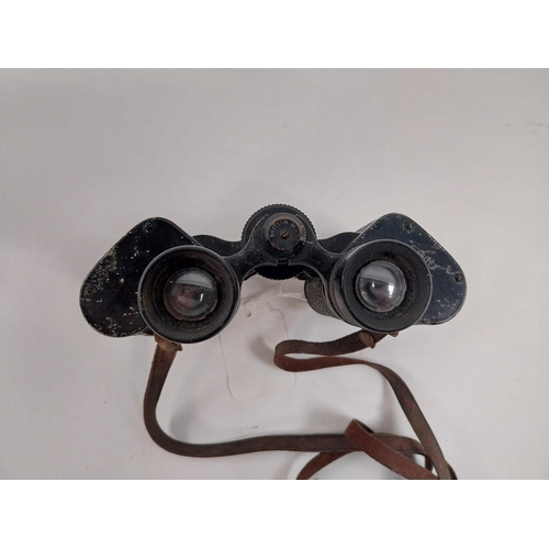 65 - Pair of WWII binoculars. {17 cm H x 15 cm W}