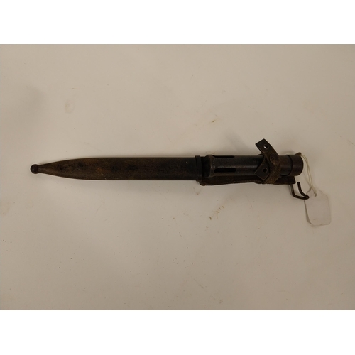 68 - WWII Rifle bayonet with original scabbard. {32 cm L}