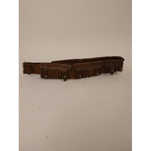 69 - WWI Leather bullet belt.