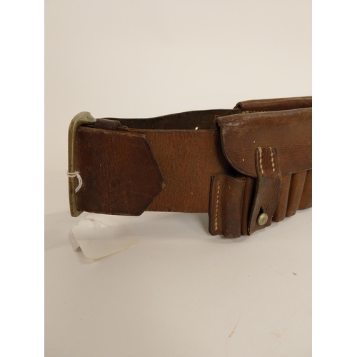 69 - WWI Leather bullet belt.