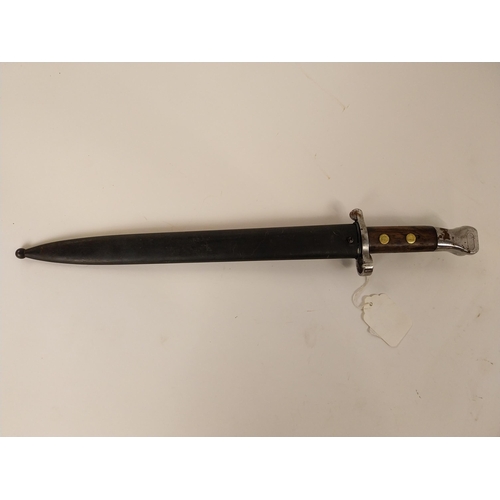 78 - WWII Rifle bayonet with original scabbard. {34 cm L}