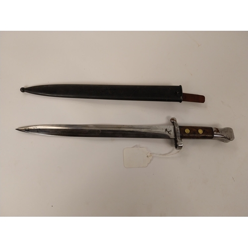 78 - WWII Rifle bayonet with original scabbard. {34 cm L}