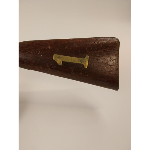 8 - 19th C. percussion capped rifle. {146 cm L}.