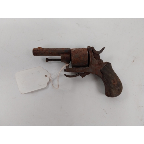 82 - 19th C. pinfire revolver. {15 cm L}.