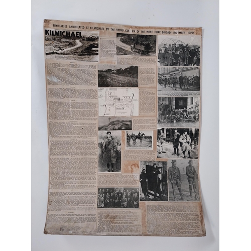 87 - Newspaper clippings of Kilmicheal Ambush 1920 by Llying Column of the West Cork Brigade {96 cm H x 7... 