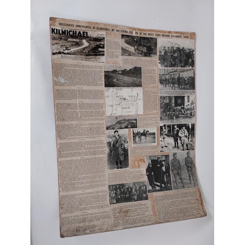 87 - Newspaper clippings of Kilmicheal Ambush 1920 by Llying Column of the West Cork Brigade {96 cm H x 7... 