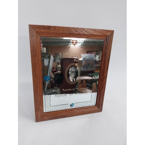 89 - Commemorative mirror I nDil Cuimhe Volunteer Seamus Twomey Oglaigh Na Heireann. {58 cm H x 51 cm W}