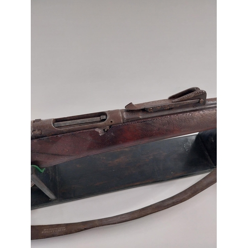 9 - 19th C. bolt action single shot rifle. {118 cm L}.