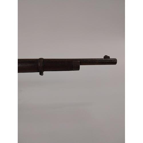 9 - 19th C. bolt action single shot rifle. {118 cm L}.