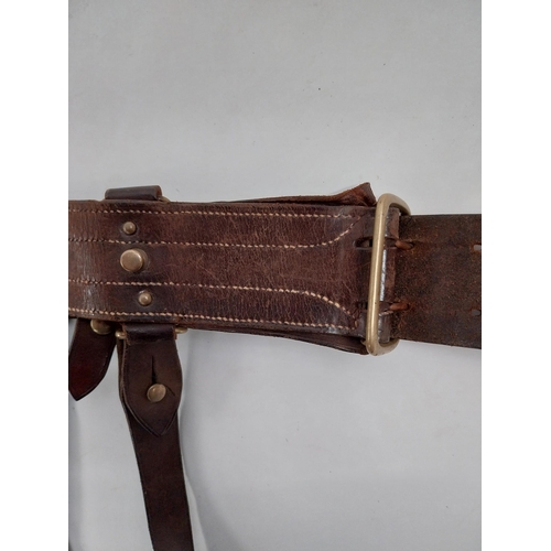 93 - Sam Brown leather belt and holster.