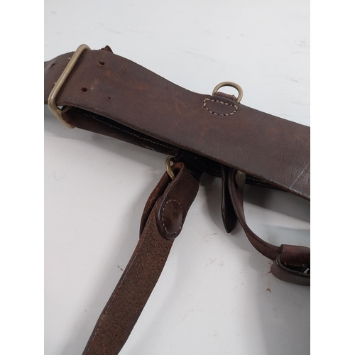 93 - Sam Brown leather belt and holster.