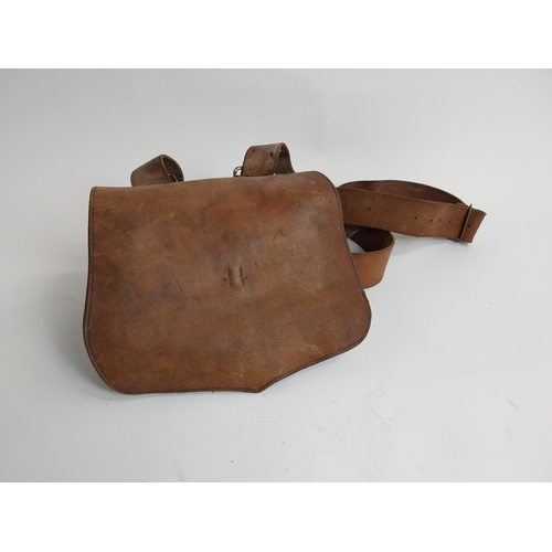 95 - 19th C. leather ammunition bag.