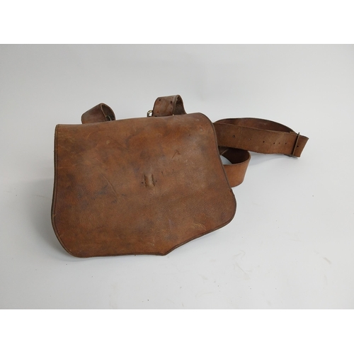 95 - 19th C. leather ammunition bag.