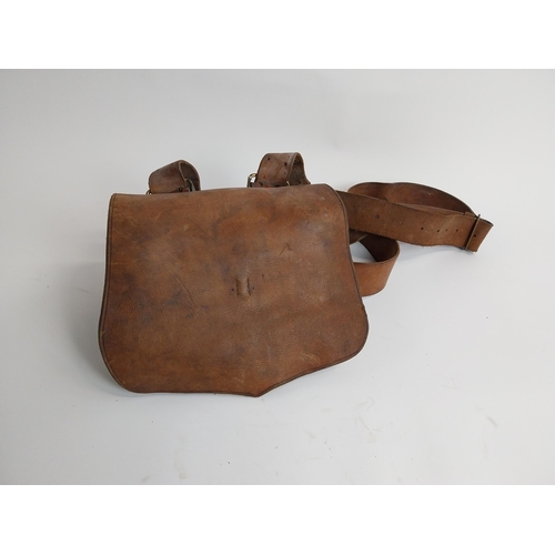 95 - 19th C. leather ammunition bag.