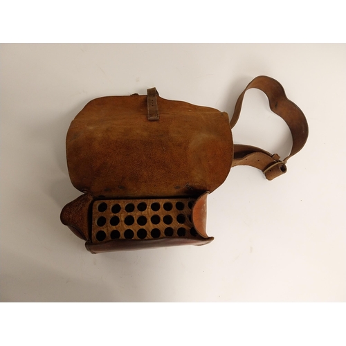 95 - 19th C. leather ammunition bag.