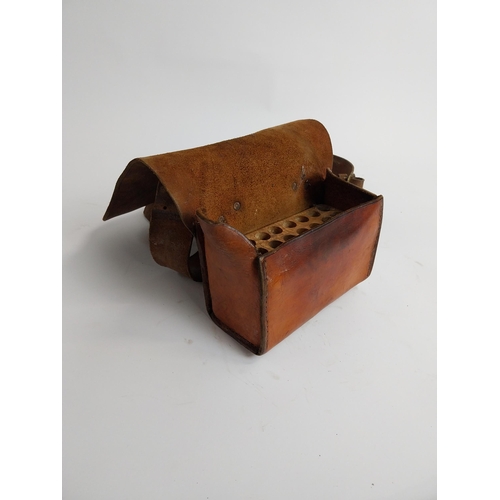 95 - 19th C. leather ammunition bag.