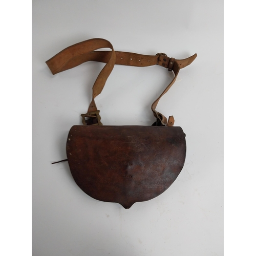 97 - 19th C. leather ammunition bag.