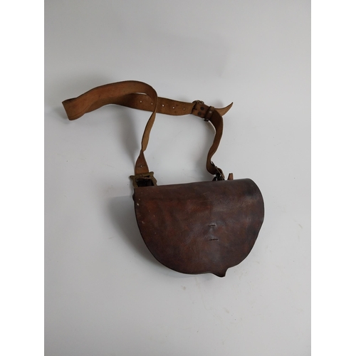 97 - 19th C. leather ammunition bag.