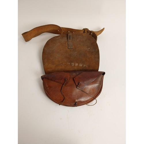 97 - 19th C. leather ammunition bag.