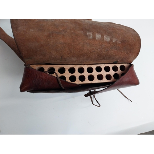 97 - 19th C. leather ammunition bag.