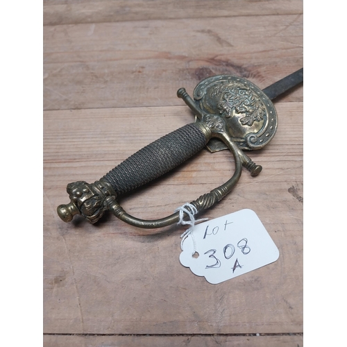 308a - 19th C. Victoria Royal Officer's Rapier. {96 cm L x 9 cm W}.